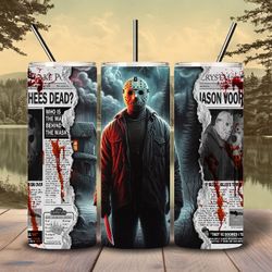 20oz Jason Voorhees Newspaper Hot/Cold Tumbler 