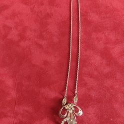 Sterling Silver And Rhinestone Necklace Marked Espo