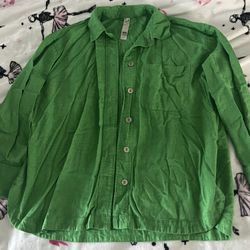 Green Casual Shirt - Medium Like New 