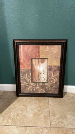 Framed Wall Art Print with Dark Wood Frame