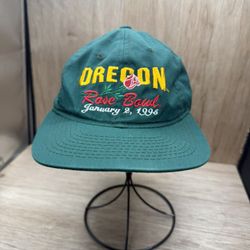 Vintage Oregon Ducks Snapback Hat Rose Bowl 1995 Headmaster