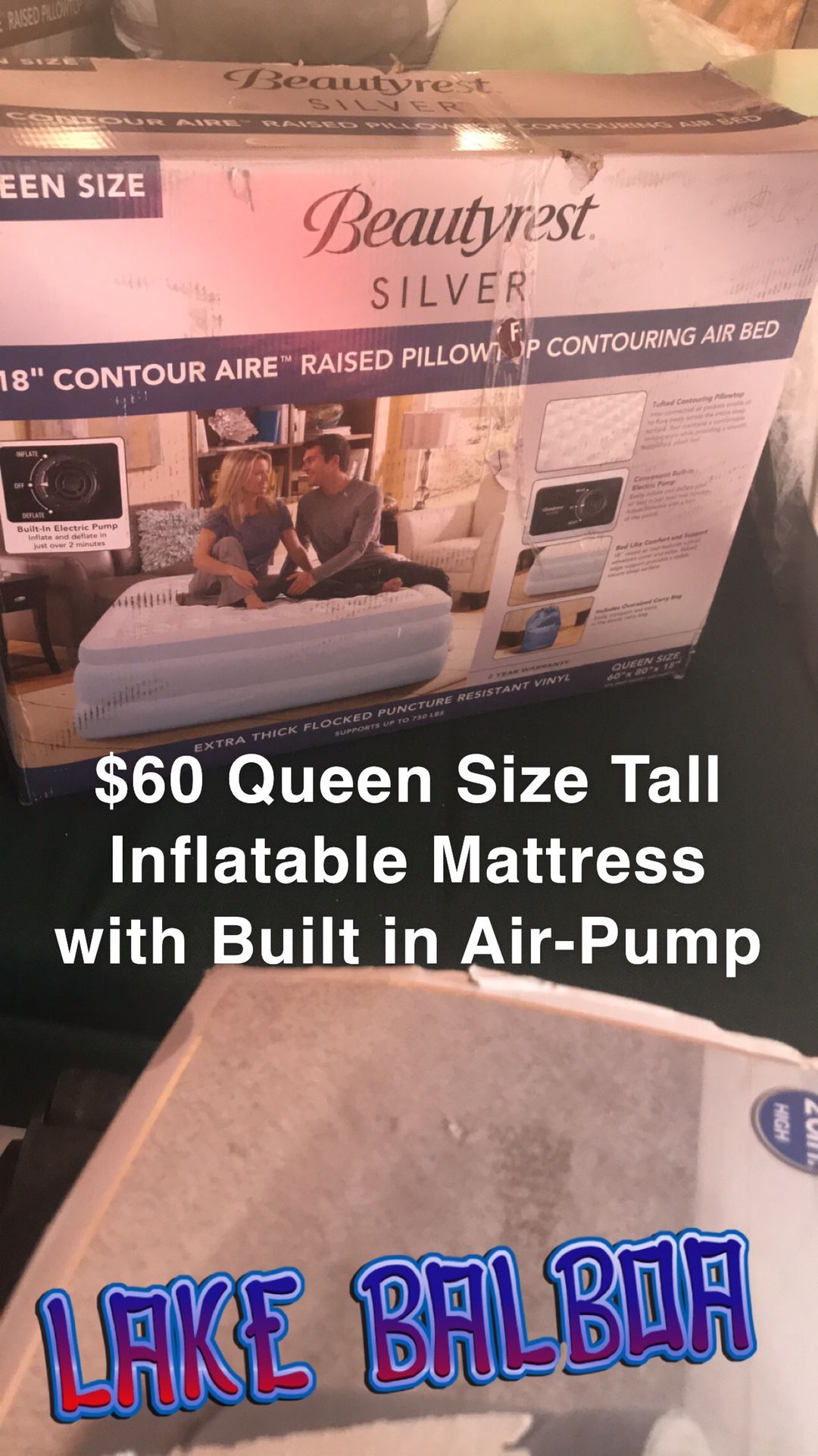 Queen size tall inflatable mattress