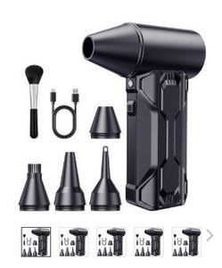 Open Box High-Speed Electric Air Duster with 3-Speed Settings and Built-In LED Light