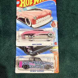 Hotwheels purple passion and Black widow