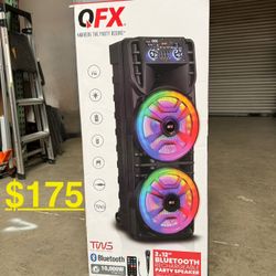 QFX  2x12”  Double speaker with microphone and  LED party Lights 