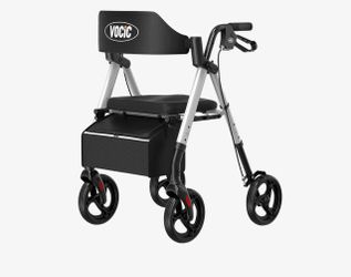 Ergonomic Foldable 4-Wheel Rollator Walker, open box. 