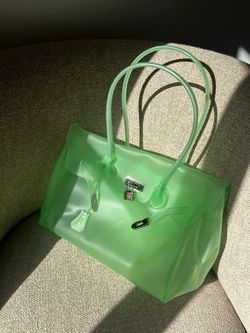 Mint Green Jelly Firkin Large Transparent PVC Style Handbag