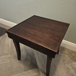 Espresso Brown Wood End Table x2