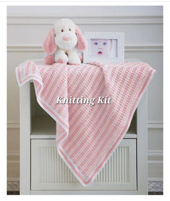 Mary Maxim Garter & Slip Stitch Blanket Knitting Kit