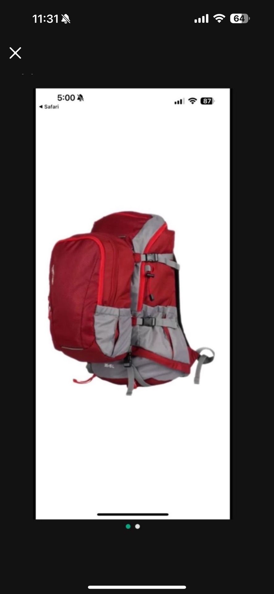 Ozark Trail Convertible 2-in-1 Family Backpack, Burgundy TB3052-35L+15L