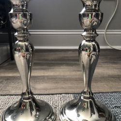 Web 8 1/4 Ht Pewter Candlesticks (2)