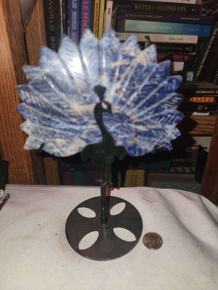 Sodalite Peacock With Stand