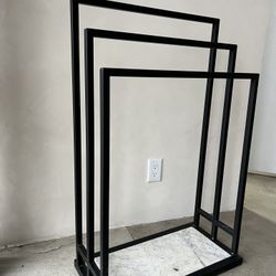 Natural Stone & Metal Towel Rack / Blanket Stand