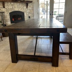 Pottery Barn Dining Table  And Bench