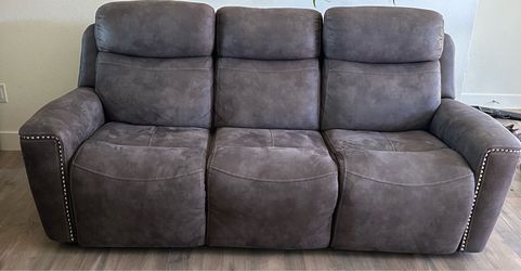 Reclining Gray Modern Couch from Furniture Row