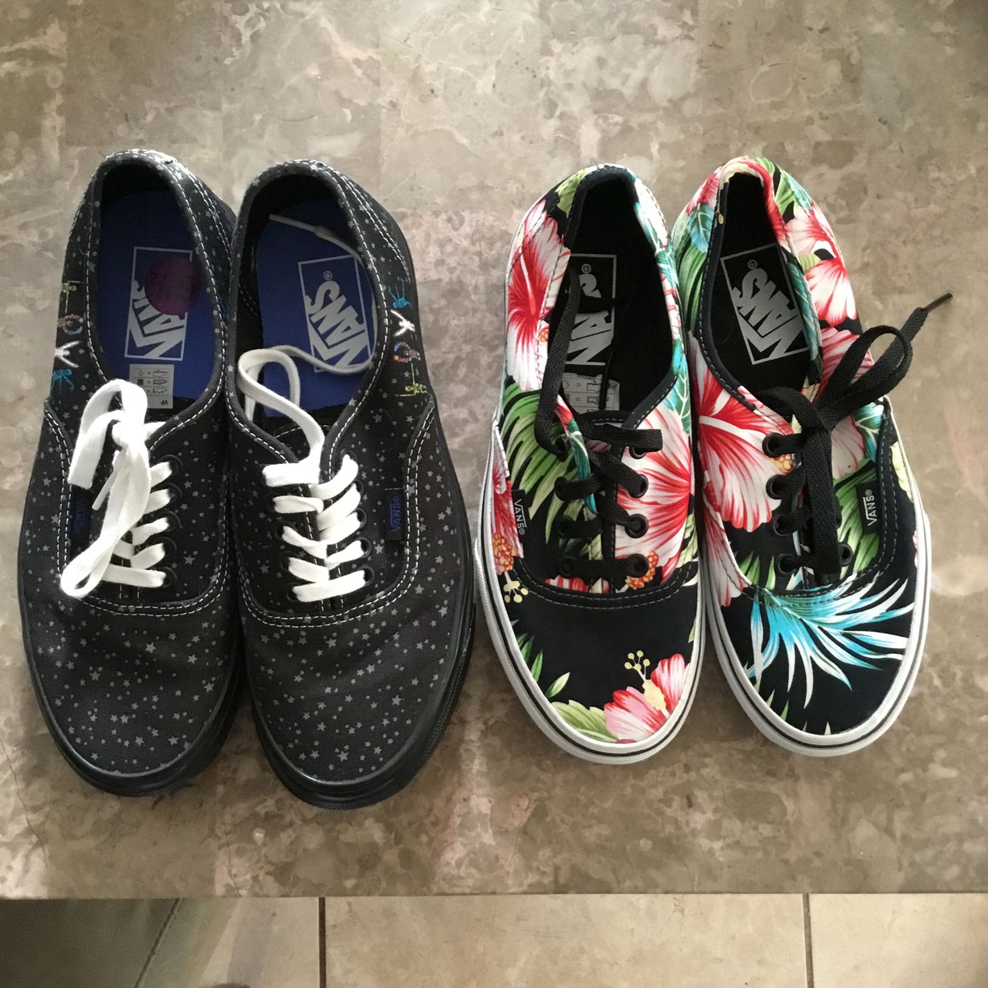 2 Pairs Of Vans Off The Wall Shoes