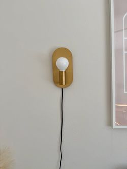 Gold Plug-in Wall Sconce Set of 2