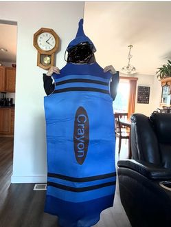 Adult blue crayon costume