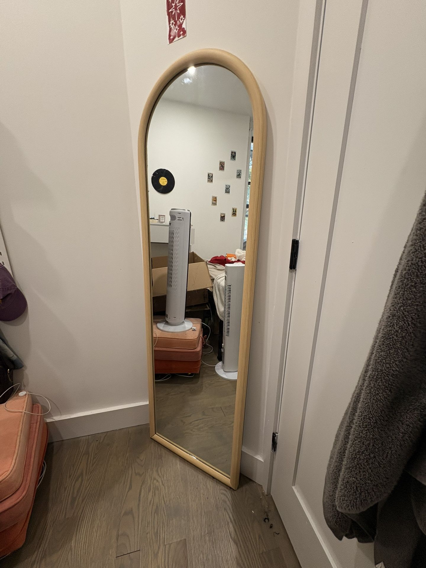 Arched Light-wood Mirror