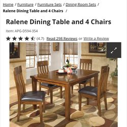 Beautiful extendable dining table with 4 chairs and a bench
