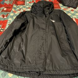 Women’s Black Large Hyvent The North Face Hooded Jacket Size Large Good Condition 