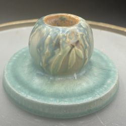 Vintage 1930s Roseville Pottery Candle Holder Moss Pattern 1109 VG