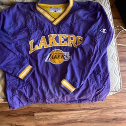 Vintage Reversible Lakers Windbreaker Pullover 