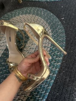 Gold heels fashion nova 