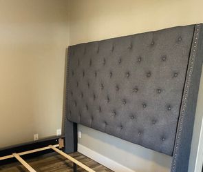 QUEEN BED FRAME HEADBOARD HEIGHT 67.3  MATTRESS NOT INCLUDED