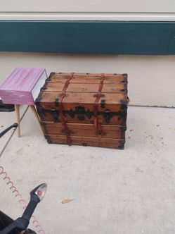 Antique Wooden Steamer Trunk
