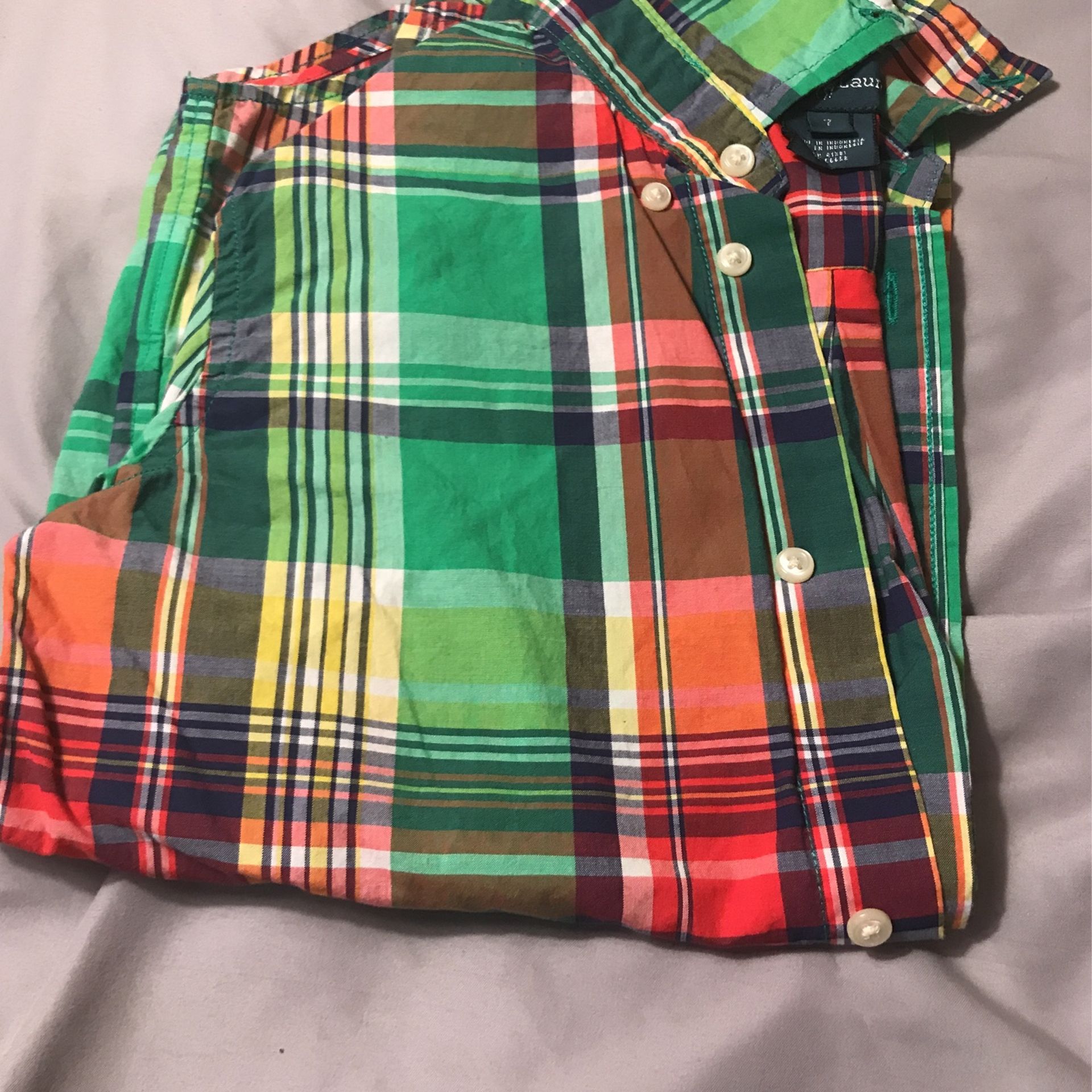 Ralph Lauren Red, Blue, Green Plaid Shirt