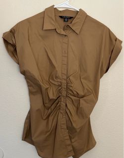 Lauren Ralph Lauren Tan Button-Down Shirt