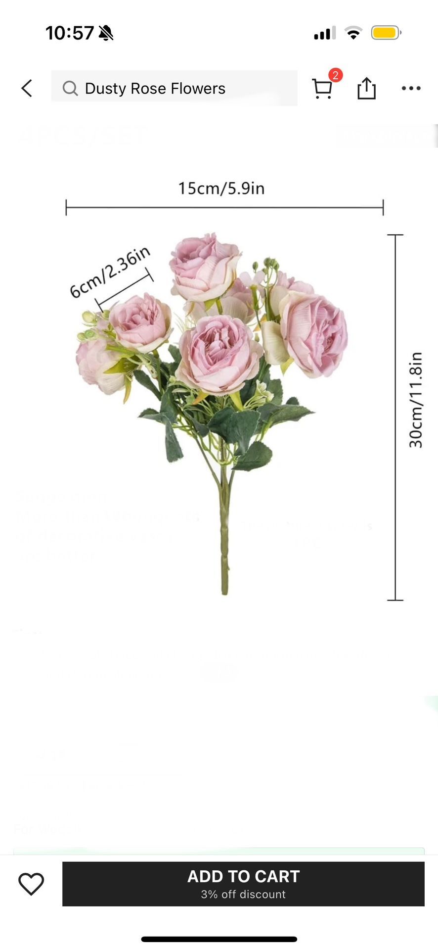 7 Pink Artificial Flower