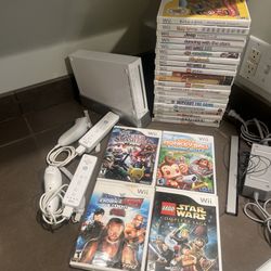 Huge Wii Console Bundle w/ 25 Games & 2 Controllers