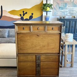 MCM Upright Dresser / Mid-Century Armoire / Secretary Desk!