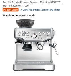 Breville Barista Express Espresso Machine BES870XL, Brushed Stainless Steel