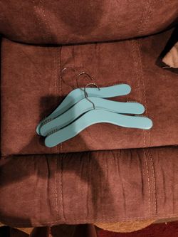 3 Blue Kids Wooden Hanger