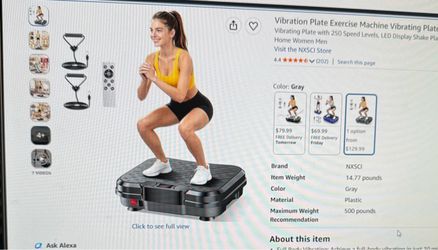 NXSCI Vibration Plate Exercise Machine – Gray
