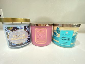 Candles 3sets Bath & Body Works, White Barn, Scented Soy Candle