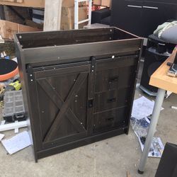 Dark Brown FarmStyle Vanity No SINK TOP