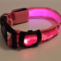 Pink LED Dog Collar 