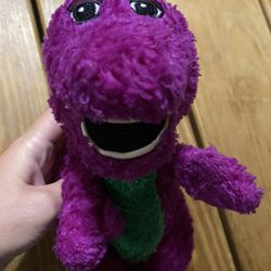 90s Barney 10” Vintage Plush Stuffed Animal Doll Purple Dinosaur Lyons Kids Toy