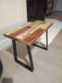 Distressed Reclaimed Wood Bench / Side Table