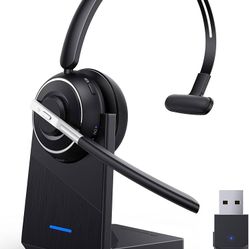 Bluetooth Headset, Wireless Headset with Microphone for PC