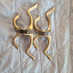 4 Vintage Brass Hooks 