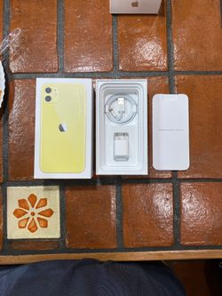 iPhone 11 (BOX ONLY) With Charger And Accessories- Yellow