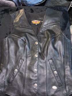 Women’s black  leather vest