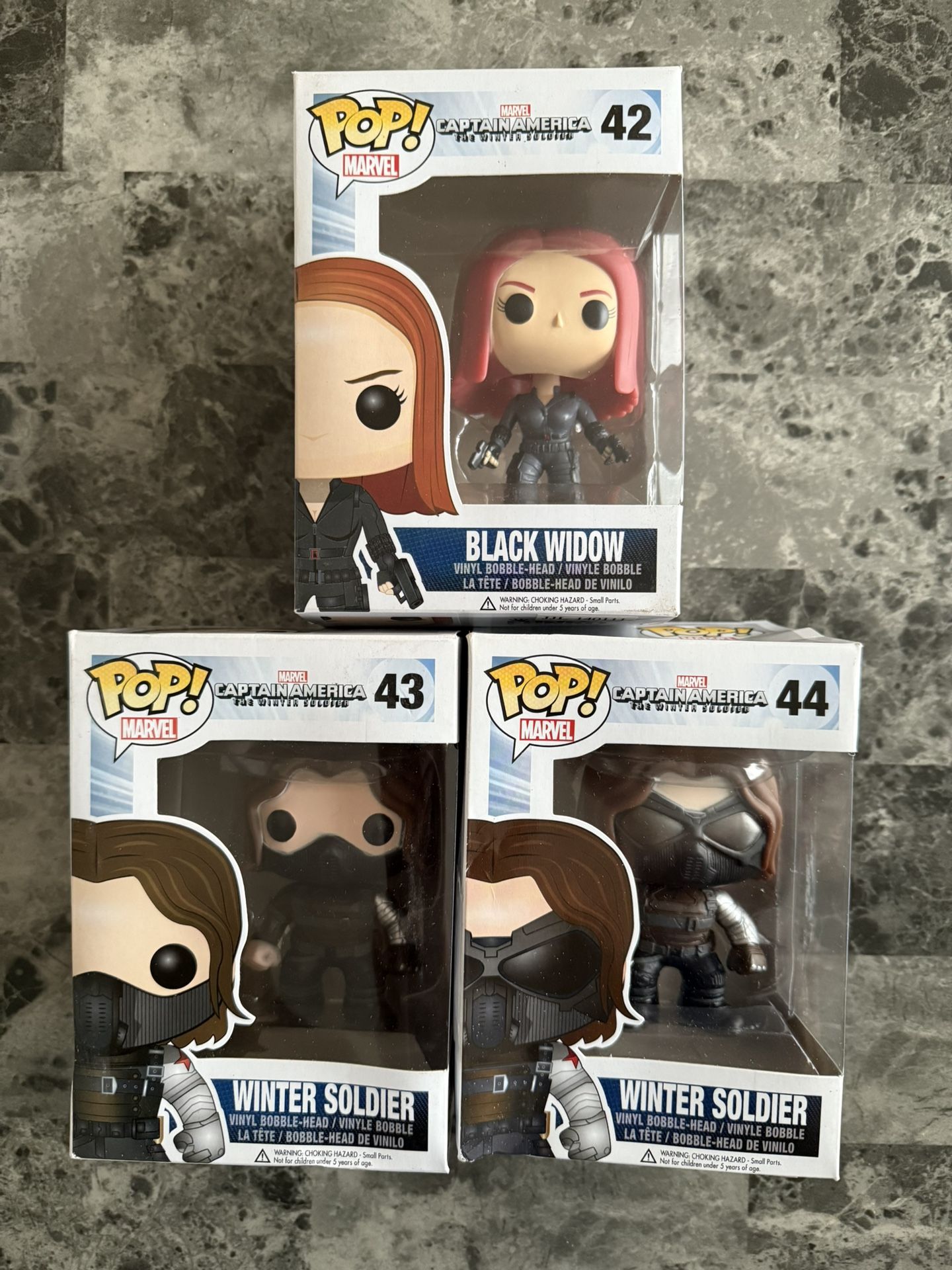 Funko Pop Marvel Captain America Winter Soldier Black Widow Vaulted