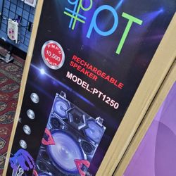 New 12" x 2 Bluetooth Speaker Rechargeable DJ Karaoke ALL IN ONE 