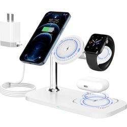 3 in 1 Charging Station Apple Fast Magsafe Wireless Charger Stand Magnetic 15W iPhone 14 Pro Max/13/12,AirPods 3/2/pro,iWatch Series 7/6/5/SE/4/3/2 (A